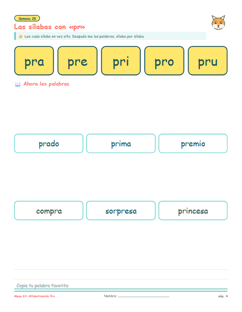 Sílabas trabadas: br, bl, cr, cl