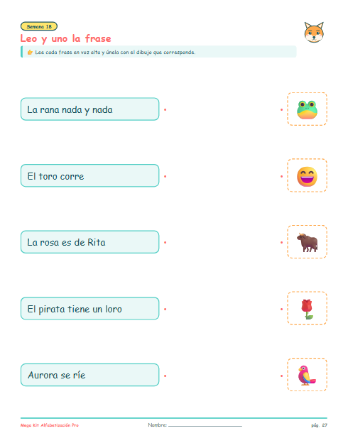 Lee la frase y une con la escena correcta