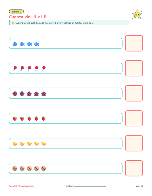 Números y conteo con dibujos